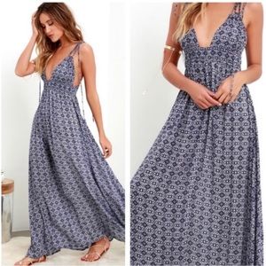 Lulu's Field Day Maxi Dress Womens XS
